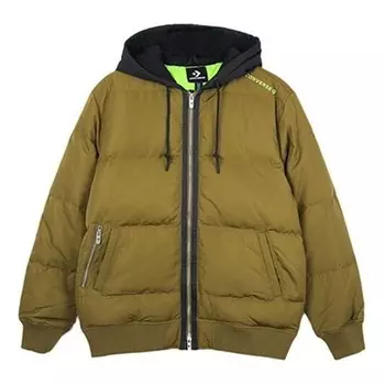 Куртка court down bomber jacket 'olive green' Converse, зеленый
