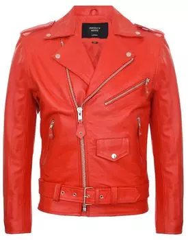 Куртка Cowide Biker с перекрестной молнией Classic Brando Grease TruClothing, красный