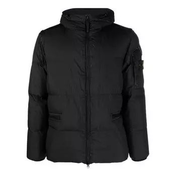 Куртка crinkle reps down jacket 'black' Stone Island, черный