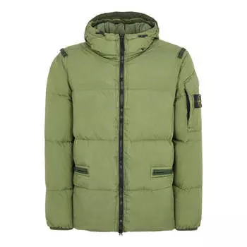 Куртка crinkle reps down jacket 'green' Stone Island, зеленый