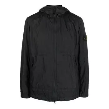 Куртка crinkle reps light hooded jacket 'black' Stone Island, черный
