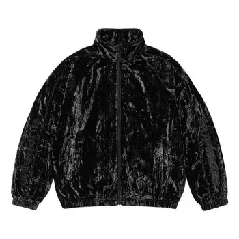 Куртка crushed velvet track jacket 'black' Supreme, черный