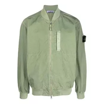 Куртка cupro cotton twill bomber jacket 'sage' Stone Island, зеленый