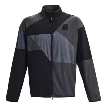 Куртка curry woven raincoat jacket 'grey black' Under Armour, серый