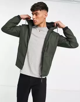 Куртка цвета хаки на молнии с капюшоном Jack & Jones Originals