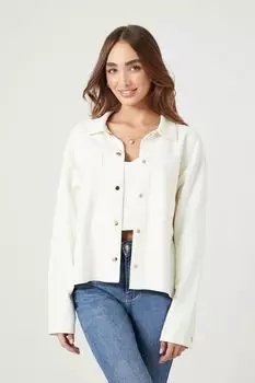 Куртка дальнобойщика из искусственной замши Forever 21, слоновая кость