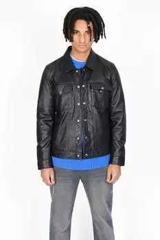 Куртка дальнобойщика из натуральной кожи Bolongaro Trevor, черный