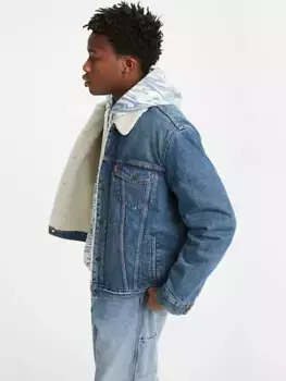 Куртка дальнобойщика из шерпа type III Levi's, цвет Fable - Medium Wash