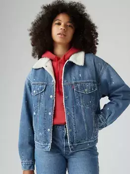 Куртка дальнобойщика из шерпы 90-х годов Levi's, цвет Imbued Windsor Wine - Medium Wash