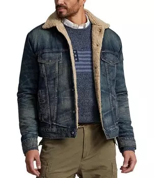 Куртка дальнобойщика Polo Ralph Lauren Big & Tall на флисовой подкладке, синий