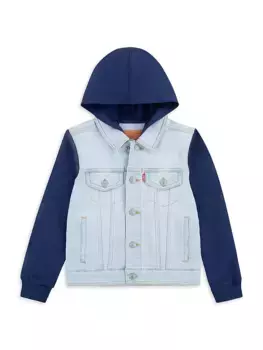 Куртка дальнобойщика с капюшоном для маленьких мальчиков и мальчиков Levi'S, цвет superlight