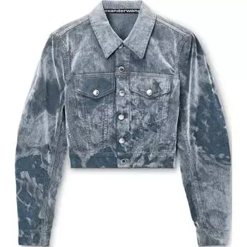 Куртка дальнобойщика с облачным принтом Alexander Wang, Smoke Gray