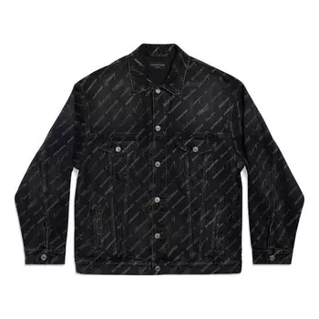 Куртка denim jacket 'charcoal' Balenciaga, черный