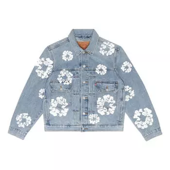 Куртка Denim Tears x Levi's Type-2 All Over Wreath 'Light Denim', синий