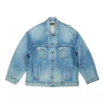 Куртка destroyed denim jacket 'blue' Balenciaga, синий