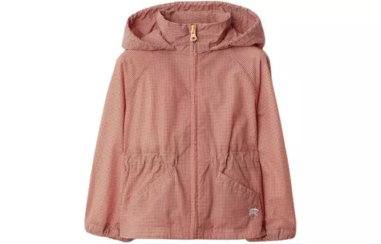 Куртка детская Burberry с капюшоном, темно-коралловый
