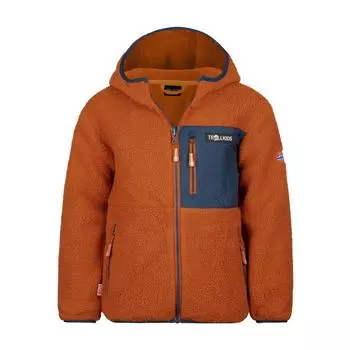 Куртка детская флисовая Trollkids Aurlandsfjord, коричневый/темно-синий