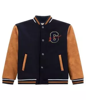Куртка детская Guess комбинированная с медведем, черный