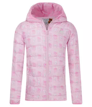 Куртка детская Guess с капюшоном, розовый