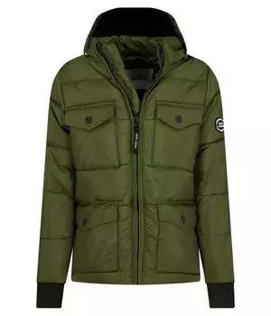 Куртка детская Pepe Jeans London с капюшоном и накладными карманами, зеленый