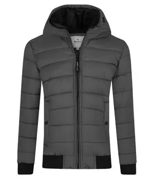 Куртка детская Pepe Jeans London стеганая с капюшоном, серый