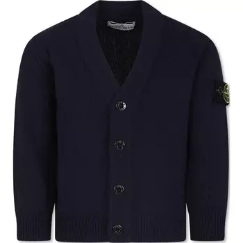 Куртка детская Stone Island на пуговицах, темно-синий