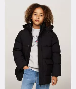 Куртка детская Tommy Hilfiger зимняя с капюшоном, черный