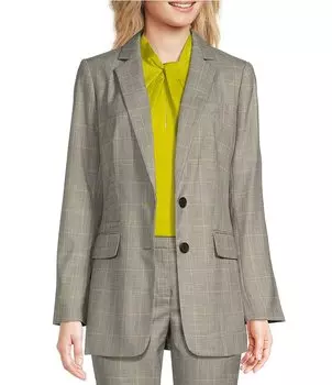Куртка DKNY с карманами и карманами и длинными рукавами с вырезом на воротнике и оконным стеклом, серый