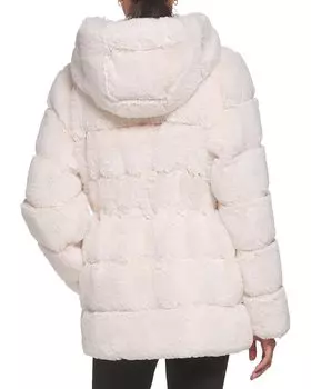 Куртка DKNY Zip Front Faux Fur Jacket, цвет Sea Salt