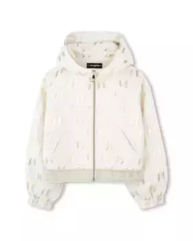 Куртка для девочек с капюшоном и застежкой-молнией Karl Lagerfeld Kids, золотой