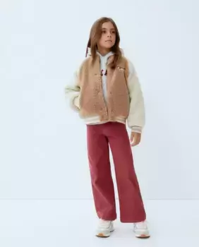 Куртка для девочки с контрастными рукавами Kids El Corte Ingls, коричневый