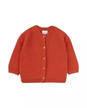 Куртка для девочки с круглым вырезом и застежкой на пуговицы Knot, оранжевый