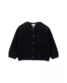 Куртка для девочки с круглым вырезом и застежкой на пуговицы KNOT, темно-синий