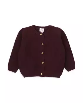 Куртка для девочки с круглым вырезом и застежкой на пуговицы KNOT, бордовый