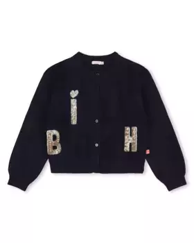 Куртка для девочки с круглым вырезом и застежкой-молнией Billieblush, темно-синий