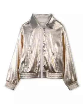 Куртка для девочки с металлическим эффектом и застежкой-молнией Zadig & Voltaire, золотой