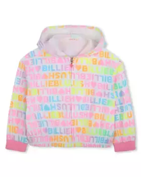 Куртка для девочки с принтом и капюшоном и застежкой-молнией Billieblush, белый
