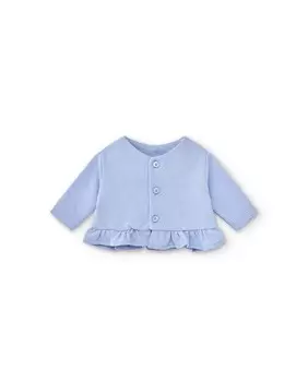 Куртка для девочки с застежкой на пуговицы и рюшами Charanga, синий