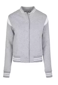 Куртка для колледжа URBAN CLASSICS " Urban Classics Women's Ladies Organic Inset College Sweat Jacket" (1 шт.), без капюшона, белый