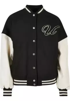 Куртка для колледжа URBAN CLASSICS " Urban Classics Women's Ladies Oversized Big U College Jacket" (1 шт.), без капюшона, белый