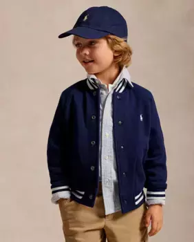 Куртка для мальчика из бейсбольного хлопка Polo Ralph Lauren, тёмно-синий