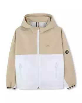 Куртка для мальчика с длинными рукавами натурального цвета BOSS Kidswear, бежевый