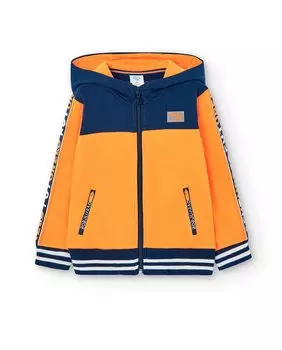 Куртка для мальчика с капюшоном и застежкой-молнией Boboli, оранжевый