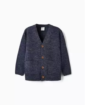 Куртка для мальчика с карманами и застежкой на пуговицы Zippy, темно-синий