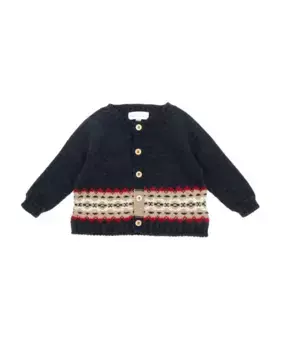 Куртка для мальчика с круглым вырезом и застежкой на пуговицы Fina Ejerique, черный