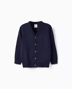 Куртка для мальчика с V-образным вырезом и застежкой на пуговицы Zippy, темно-синий