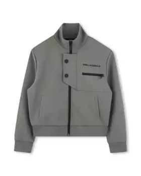 Куртка для мальчика с высоким воротником и логотипом на спине Karl Lagerfeld Kids, зеленый