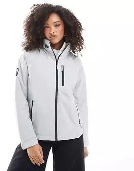 Куртка для парусного спорта Crew с капюшоном среднего слоя 2.0 серого цвета Helly Hansen