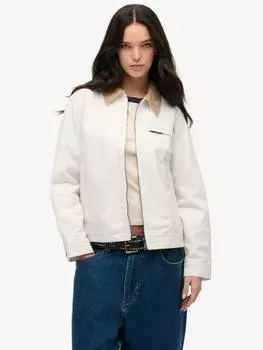 Куртка для ранчо с шнуровым воротником Superdry, белый
