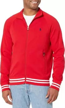 Куртка Double-Knit Track Jacket Polo Ralph Lauren, цвет Red Multi